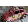 25 Oz. Antique Model Volkswagen Beetle /Red/ (11"x4.75"x4.5")